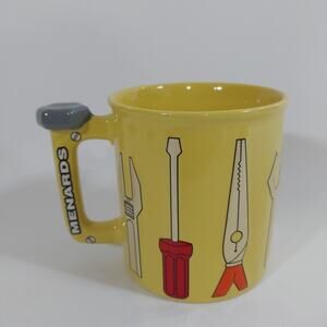 MENARDS Yellow Coffee Mug Cup‎ W/ Raised 3D Tools Pliers Wrench Screwdriver 2024